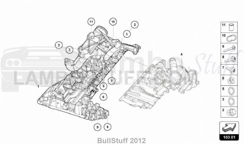 2017 Lamborghini HURACAN LP610-4 COUPE AUSTRALIA ENGINE OIL SUMP (103.01.00)